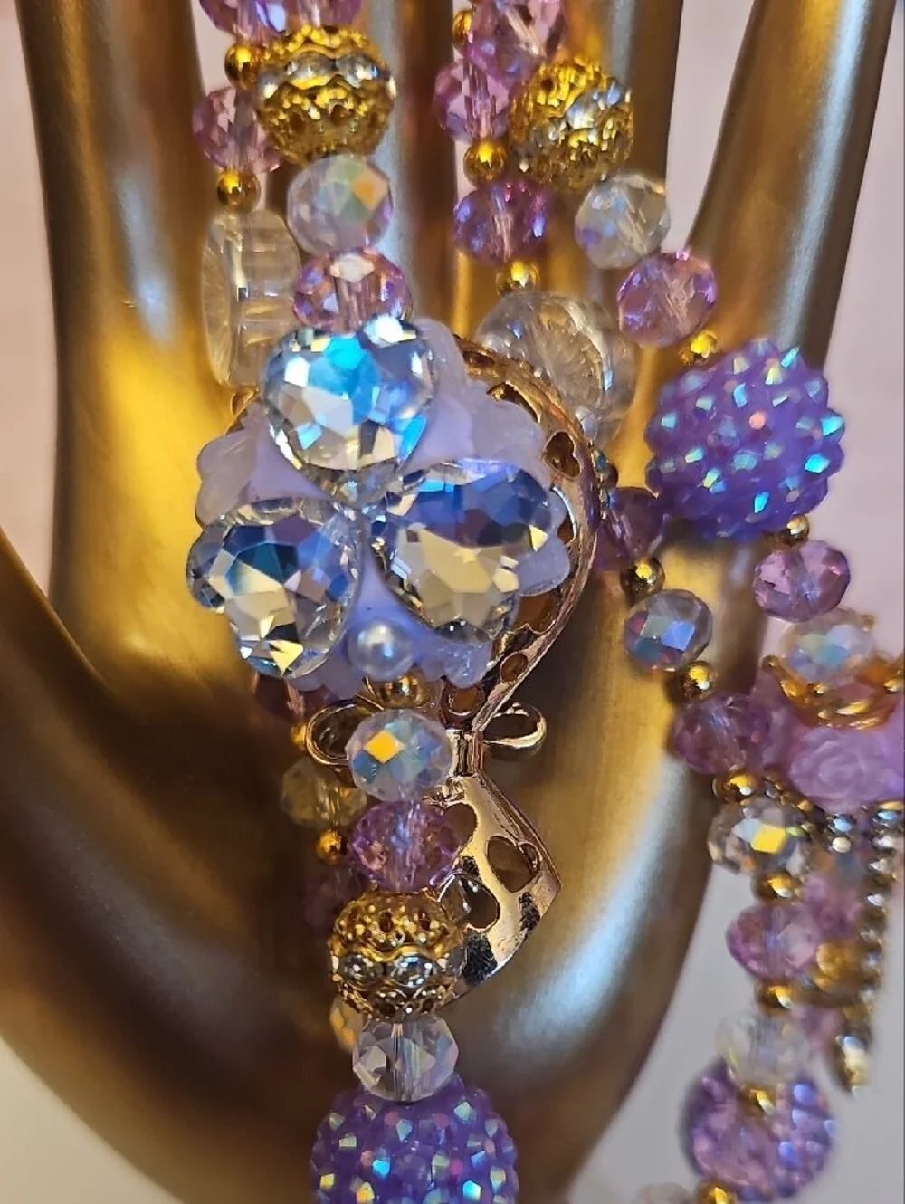 Purple Beaded Bouquet Charm